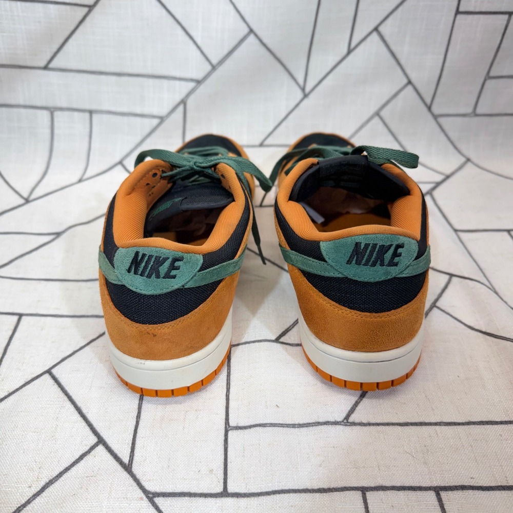 Nike Dunk Low Ceramic Size 11‎ Black Orange Green DA1469-001 Suede Sneakers - Picture 3 of 9